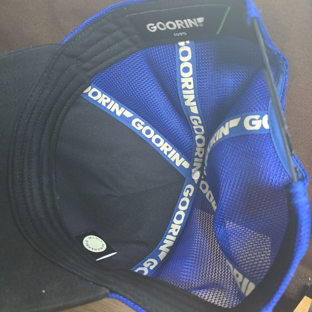 Goorin Bros Flex The Pitbull Trucker Hat Blue Suede Black Brim Snapback - Picture 6 of 8